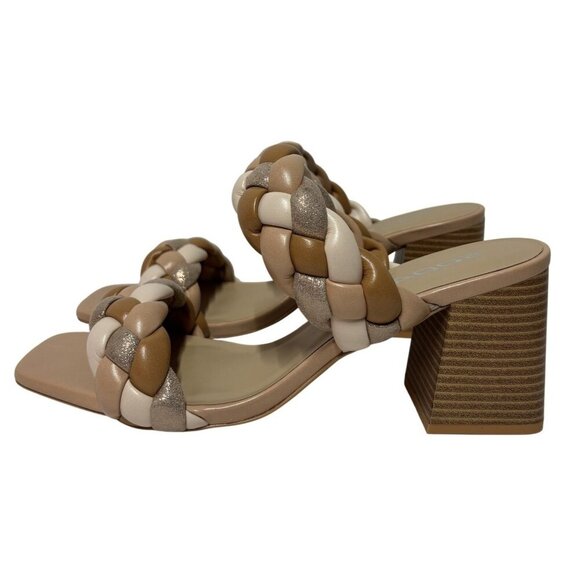 SODA / Buggy-S / Braided / Block Heel / Sandals With Square / Toe & Multi-Tone / - Picture 2 of 10